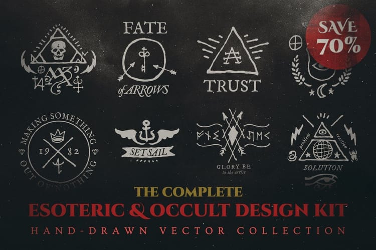 Esoteric & Occult Complete Vector Design Kit with over 500 illustrations