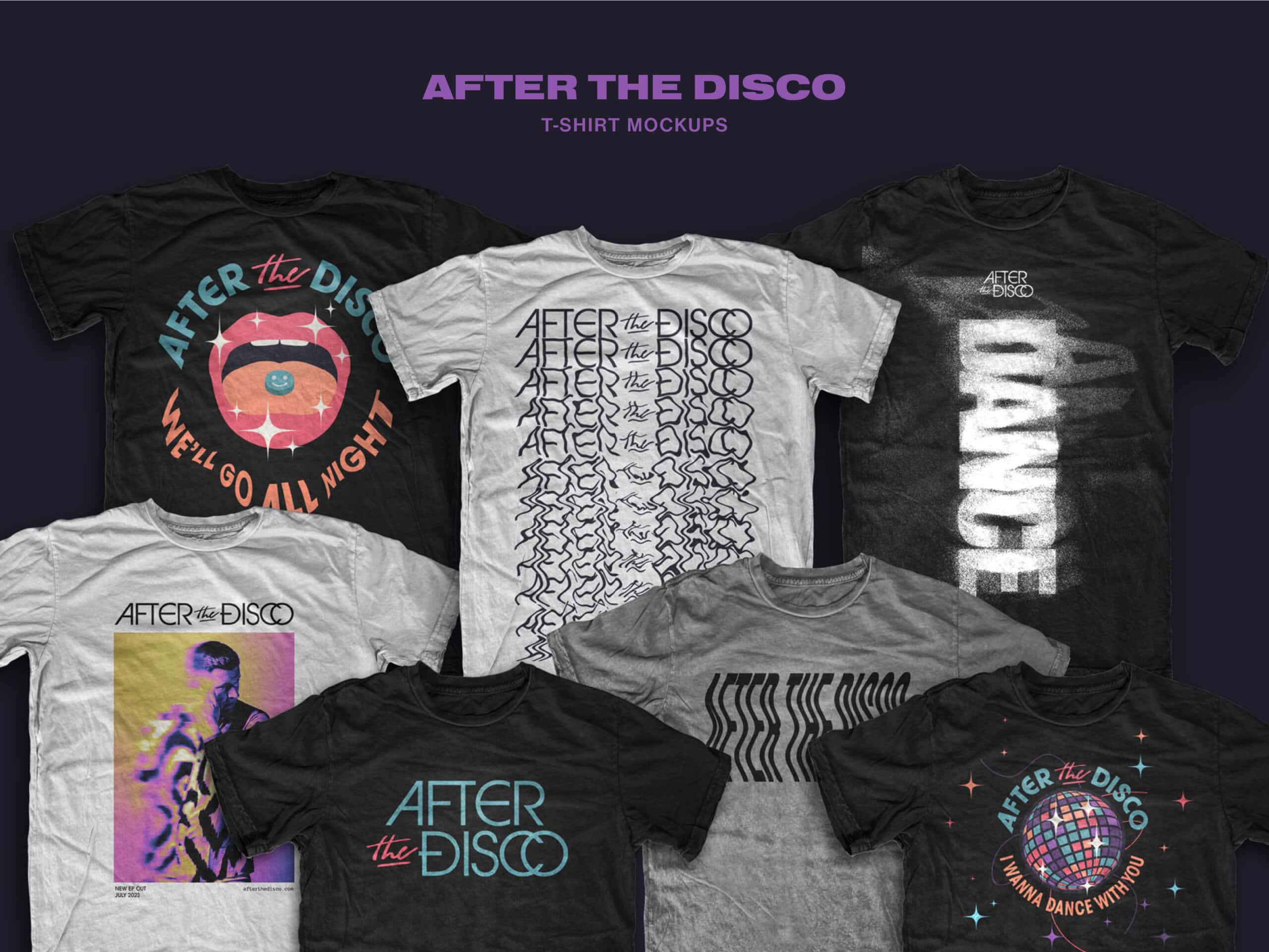 After the Disco merch mockups