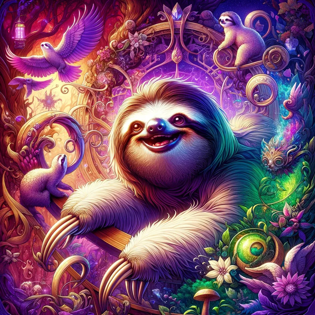 Mystical Sloth created by DALLE-3 in ChatGPT Plus