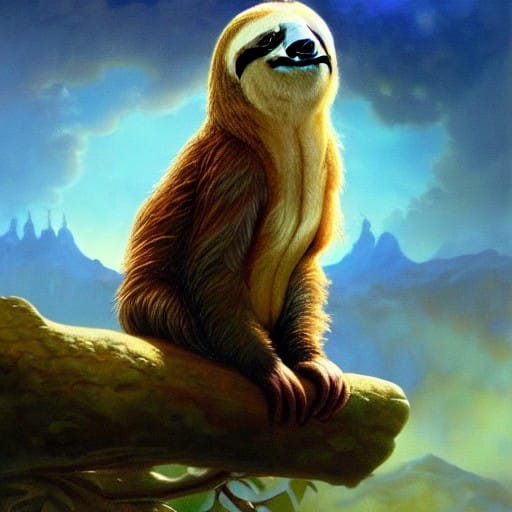 AI generated sloth with StableCog