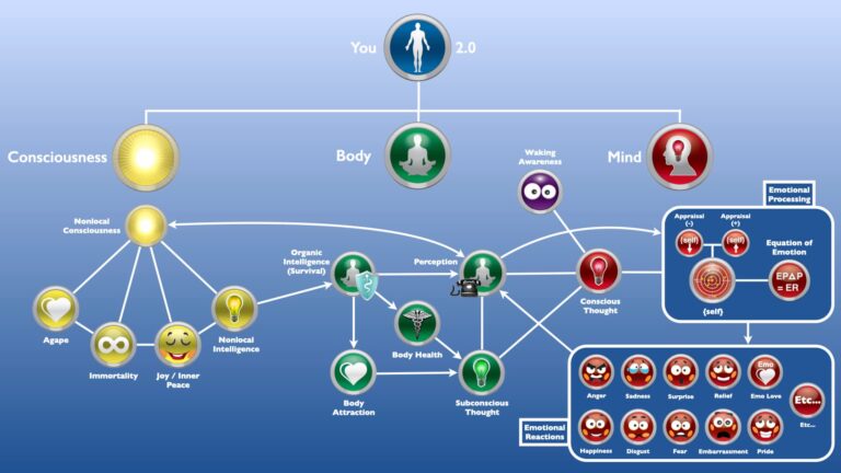 A diagram of the Body, Mind, Spirit Model by Sean Webb