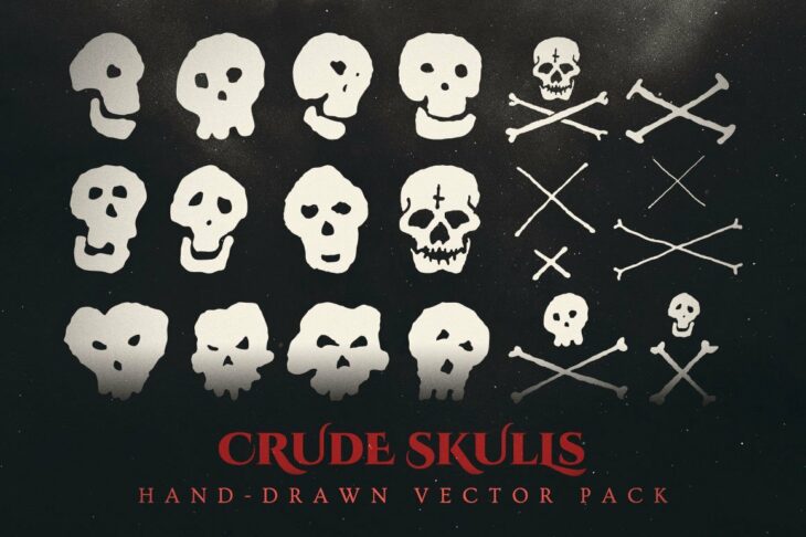 crude skulls vector graphics