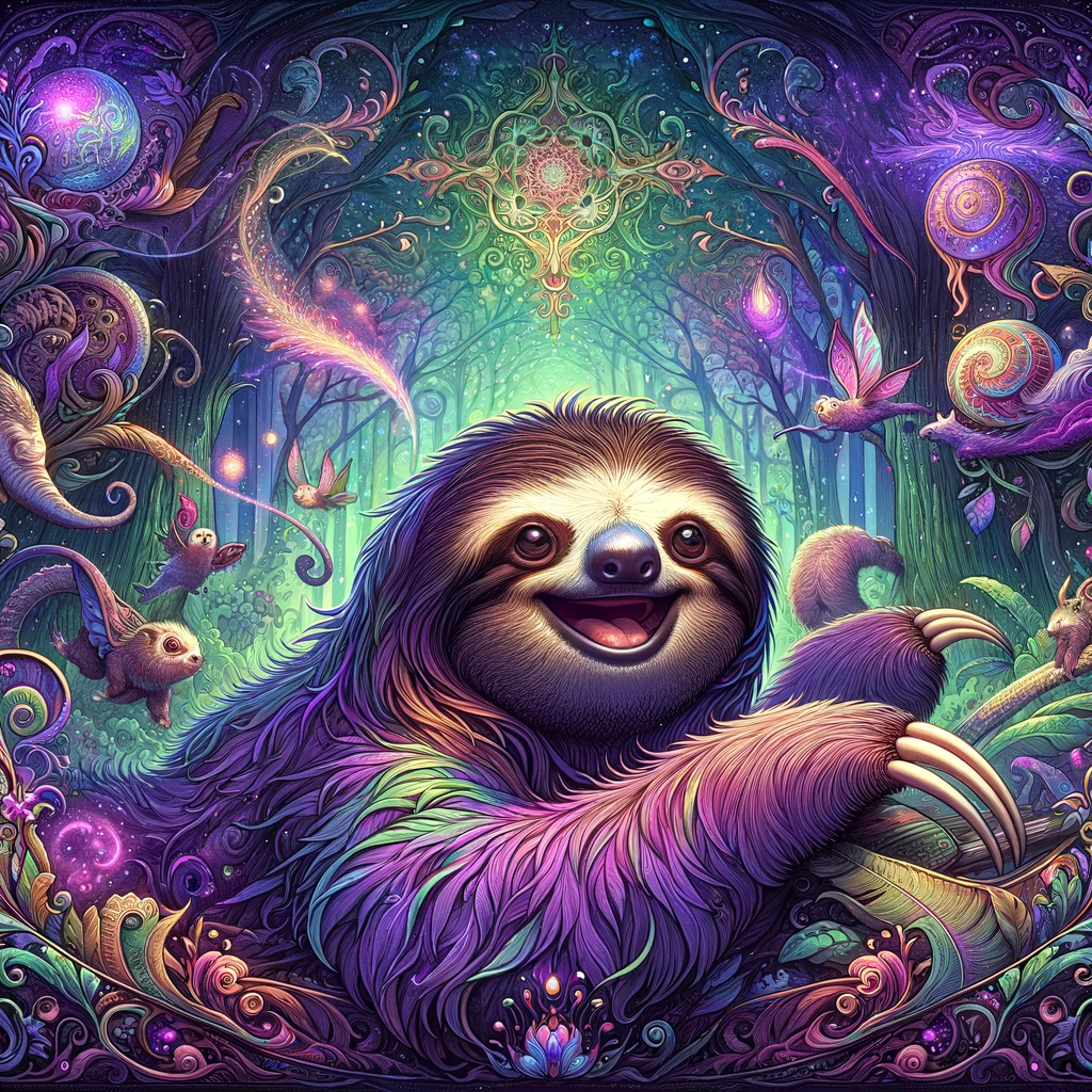 Mystical Sloth created by DALLE-3 in ChatGPT Plus