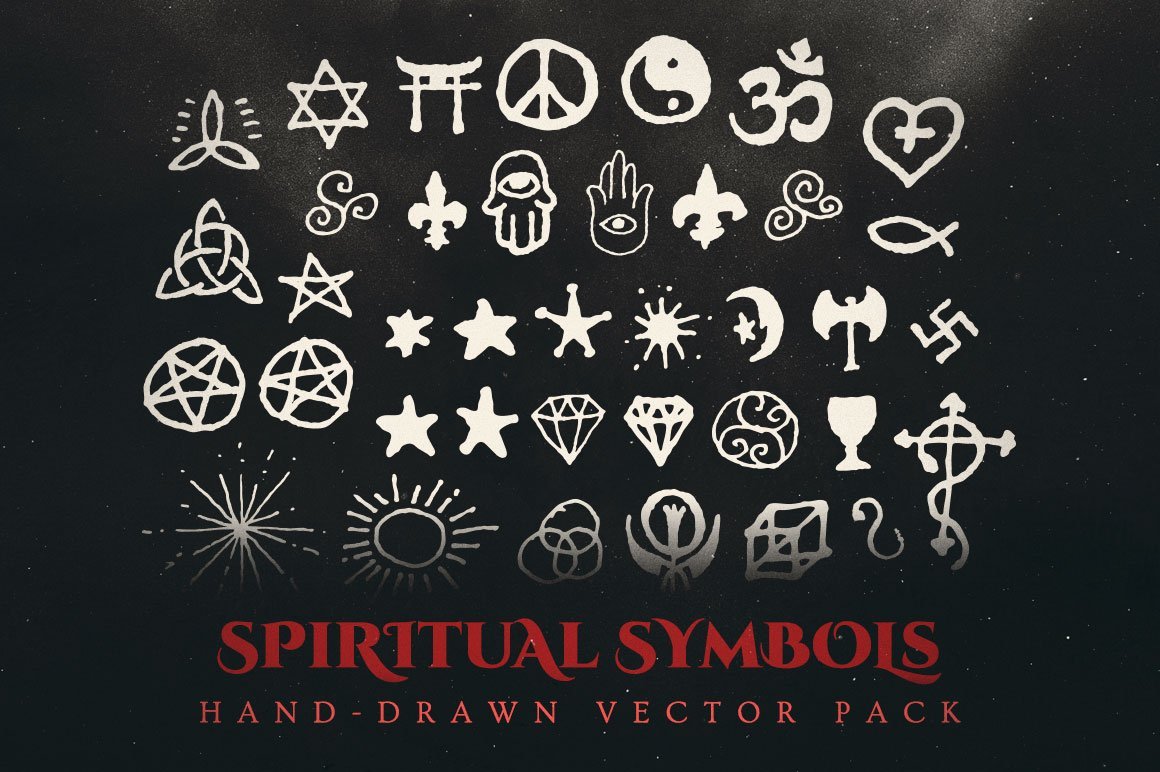 spiritual symbols vector pack